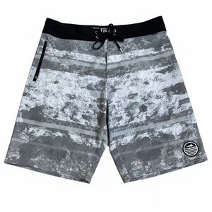 Pelagic Argonaut Boardshorts Men’s Size 34 Grey White Camo Fishing Swim Trunks